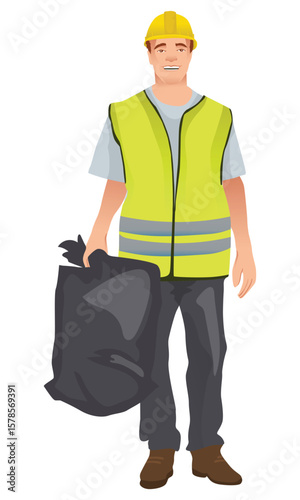 garbage collectors work wearing uniforms