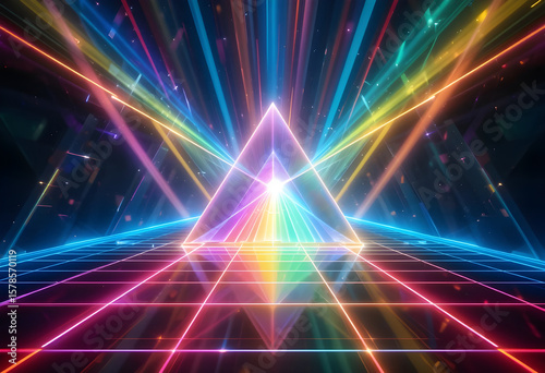 Floating Geometric Crystals with Spectrum Light