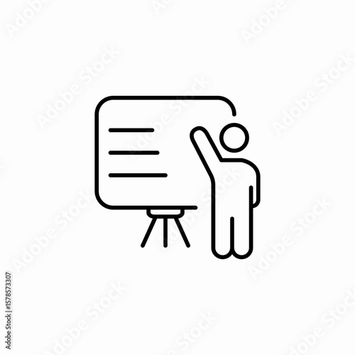 person presenting board icon sign vector