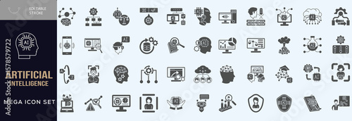 Artificial intelligence icon set icon symbo