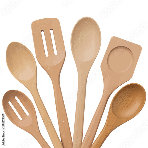 Assortment of Wooden Kitchen Utensils