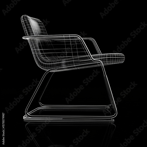 Customize look, scale 3d Antique chair model design .