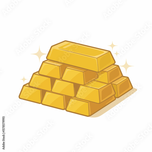 Golden Gold Bullion Bars Stacked