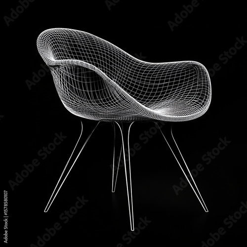 Customize look, scale 3d Antique chair model design .