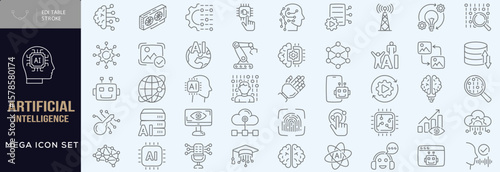 Artificial intelligence icon set icon symbo