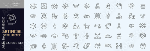 Artificial intelligence icon set icon symbo
