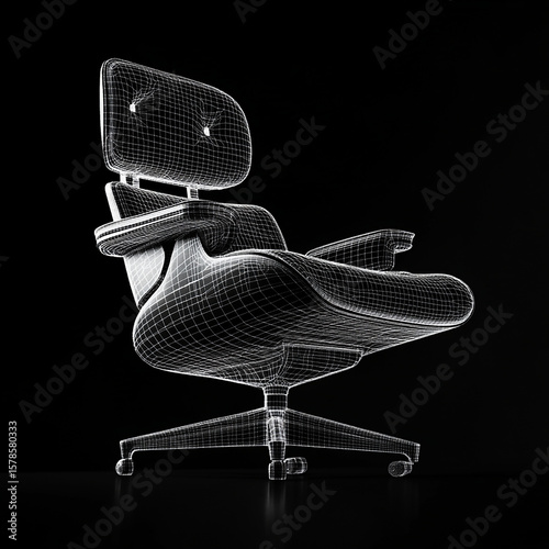 Customize look, scale 3d Antique chair model design .
