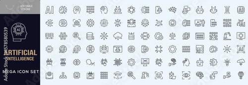 Artificial intelligence icon set icon symbo