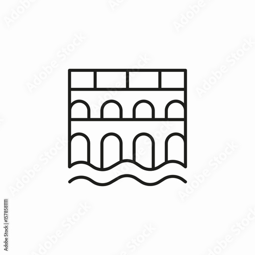 ancient aqueduct water icon sign vector