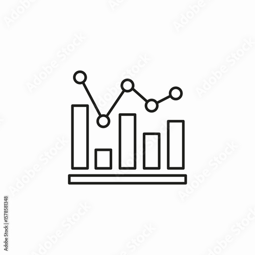 bar line chart icon sign vector
