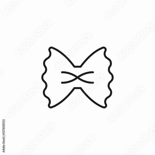 bowtie pasta farfalle icon sign vector