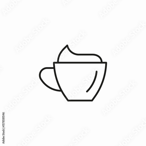 coffee cup cream icon sign vector
