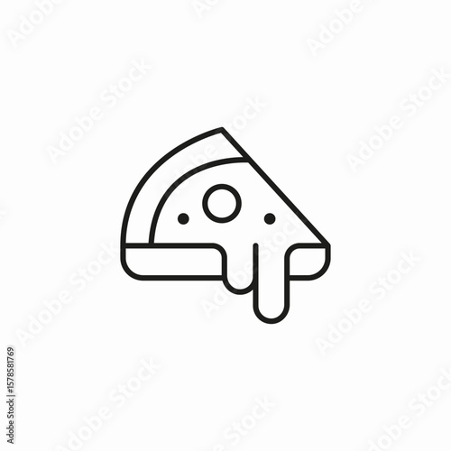 dripping pizza slice icon sign vector