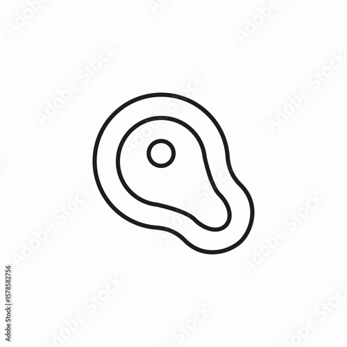 raw meat steak icon sign vector
