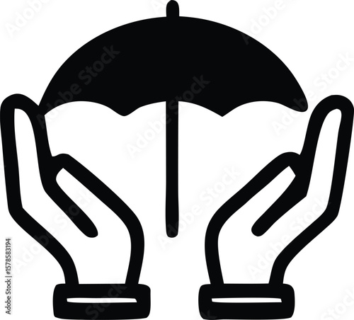 Hands holding an umbrella symbolizing protection safety and security against potential harm or adverse conditions