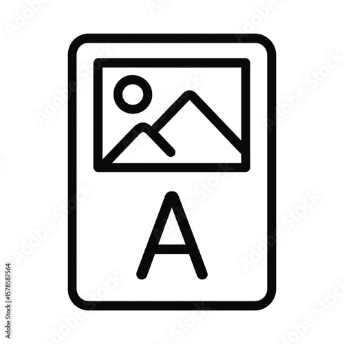 Language courses flashcard with picture icon