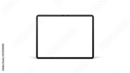 Mockup iPad Pro 13 inch on an isolated background for web design and UX/UI presentation. Front view with transparent screens.