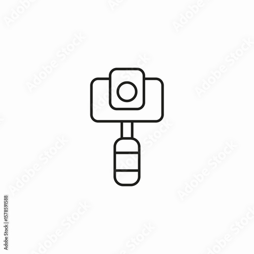 selfie stick camera icon sign vector