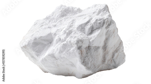 Talc soft white mineral lump background isolated on a Transparent background, PNG file.