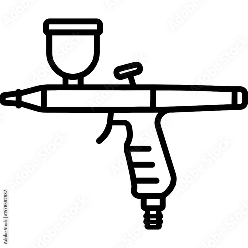Airbrush tool outline icon vector