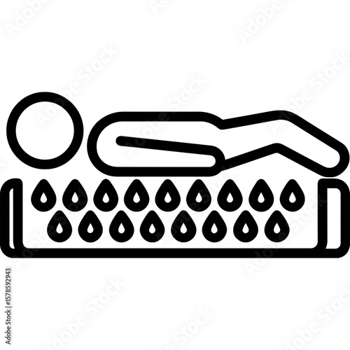 Acupressure mat with person outline icon vector