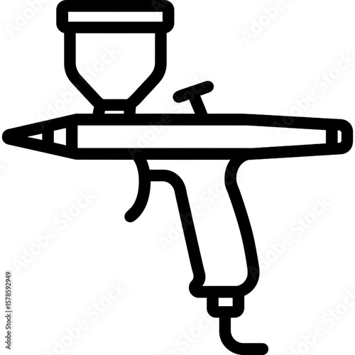 Airbrush tool outline icon vector