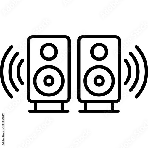 Stereo sound outline icon vector