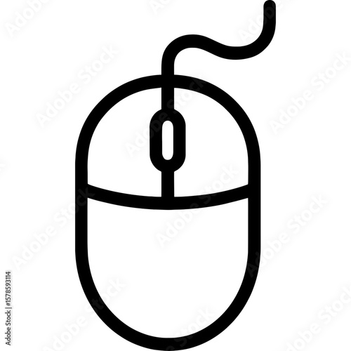 Computer mouse outline icon vector