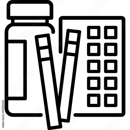 Food safety test strips outline icon vector