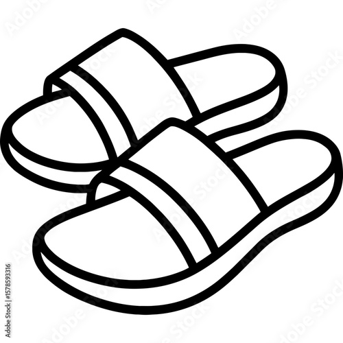 Recovery sandals outline icon vector