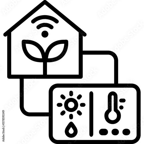 Smart greenhouse controller outline icon vector