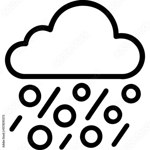 Hail weather condition outline icon vector