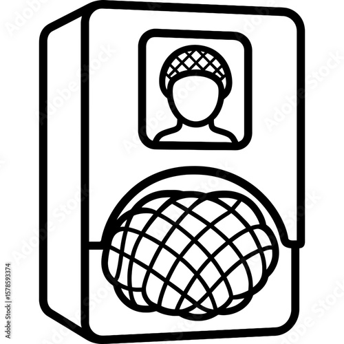Hairnet dispenser wall-mounted outline icon vector