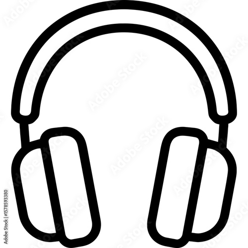 Headphones outline icon vector