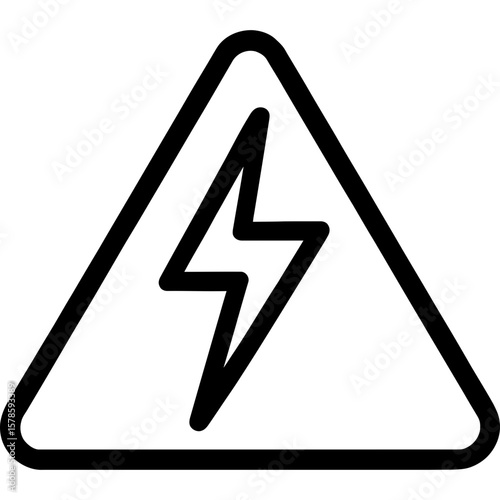 High voltage symbol outline icon vector