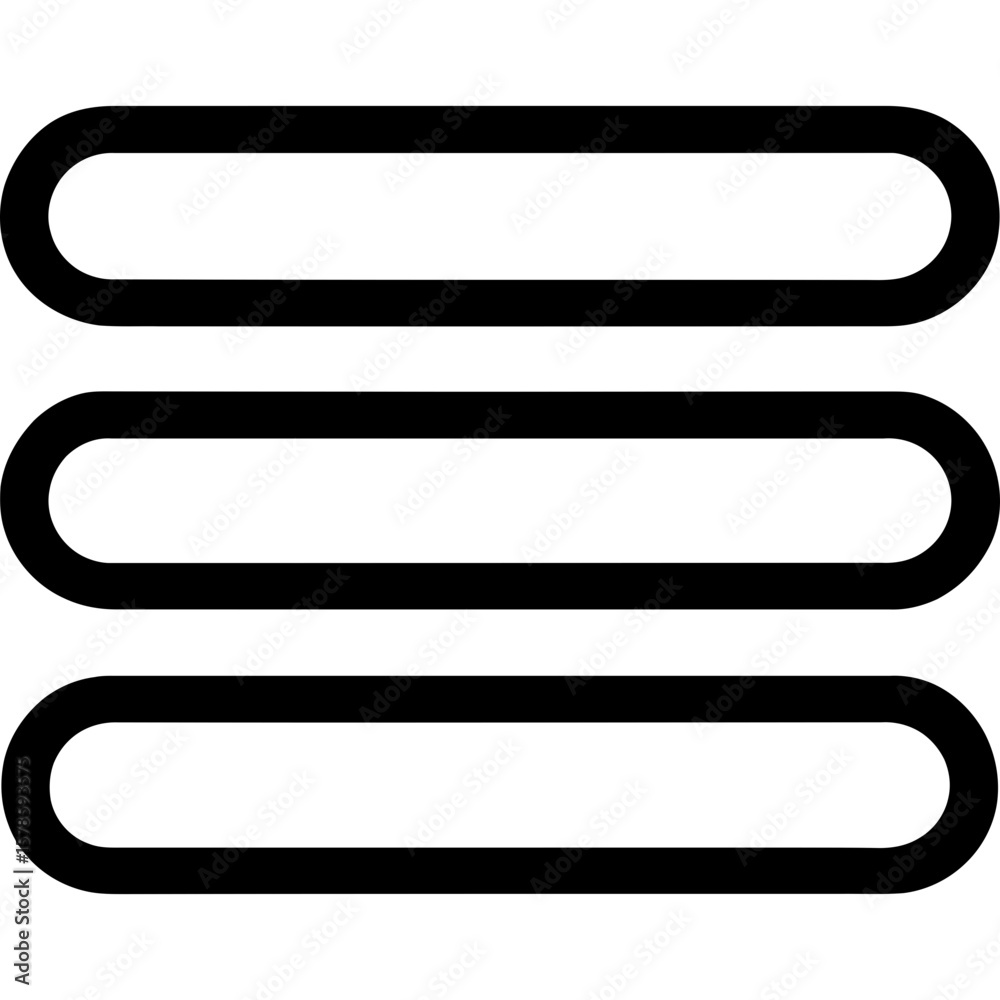 Menu hamburger outline icon vector Menu hamburger outline icon vector