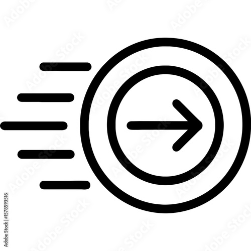 Kinetic energy icon with motion trails outline icon vector