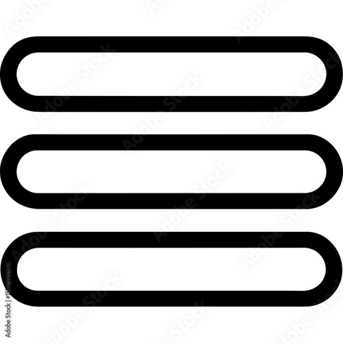 Menu hamburger outline icon vector