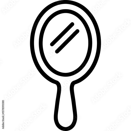 Handheld mirror outline icon vector