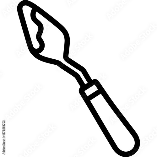 Palette knife outline icon vector