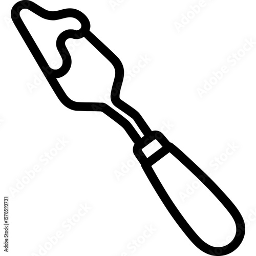 Palette knife outline icon vector