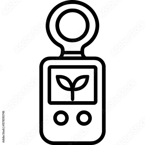 Plant light meter outline icon vector