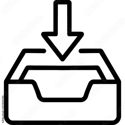 Receive inbox outline icon vector