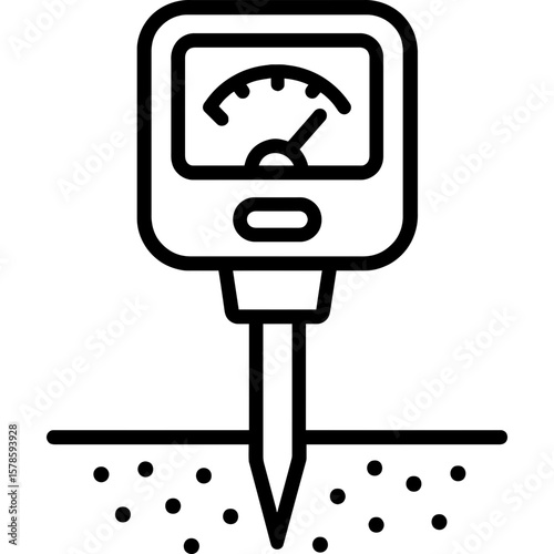 Soil ph meter outline icon vector