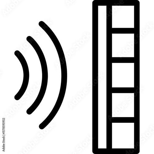 Sound barrier blocking outline icon vector