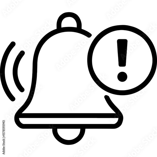 Sound notification bell icon outline vector