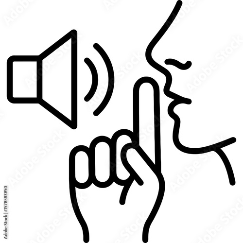 Quiet sound outline icon vector