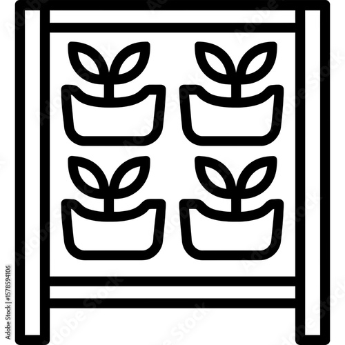 Vertical garden modules outline icon vector