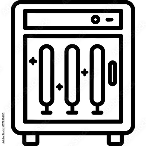 Uv sanitizer cabinet outline icon vector
