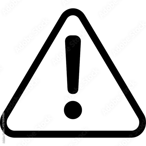 Warning triangle outline icon vector